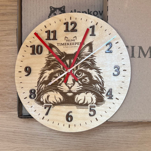 Dřevěné hodiny Kočičí elegance - Feline timekeepers