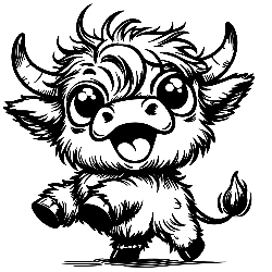 Happy highland cow