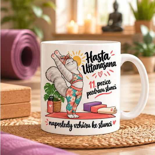 Hrnek jóga pozdrav slunci 11/12 Hasta Uttanasana