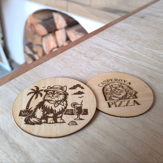 Stylové dřevěné podtácky s motivy na přání