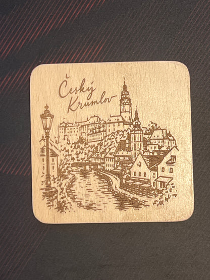 Dřevěný podtácek: Český Krumlov