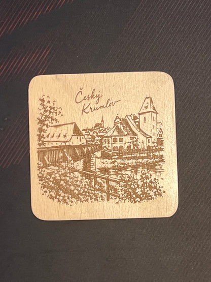 Dřevěný podtácek: Český Krumlov
