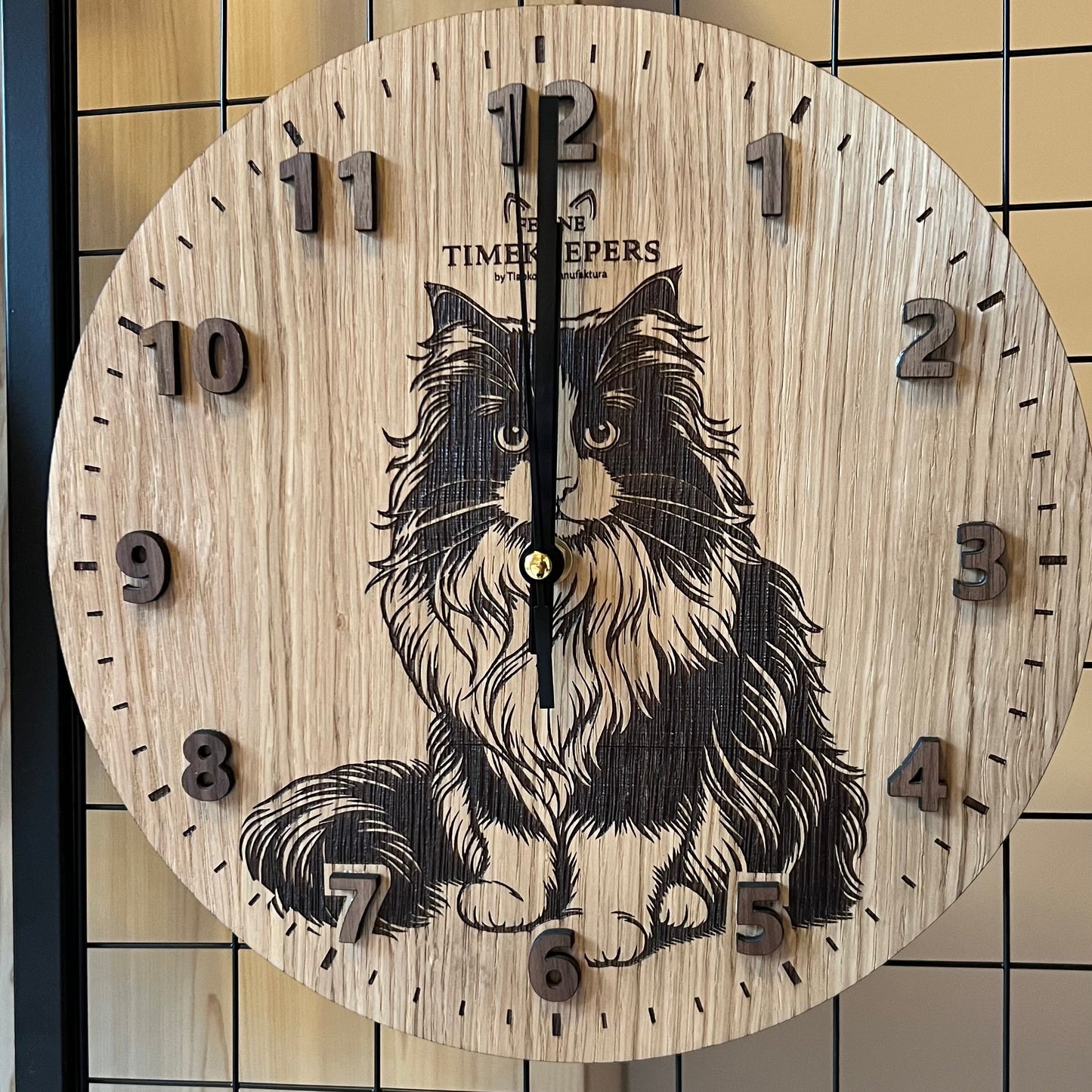 Dřevěné hodiny Ragdoll - Feline timekeepers