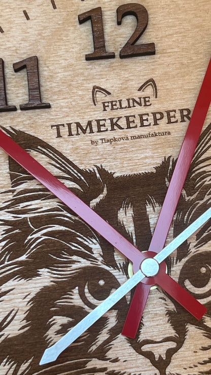 Dřevěné hodiny Kočičí elegance - Feline timekeepers