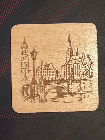 Dřevěný podtácek: Plzeň