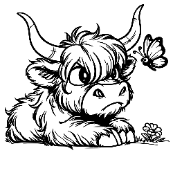 Grumpy highland cow