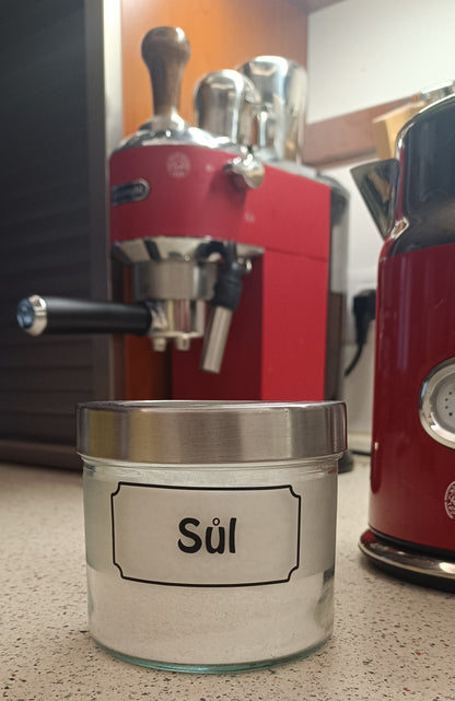 Stylish stickers for spices and kitchen containers