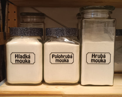 Stylish stickers for spices and kitchen containers