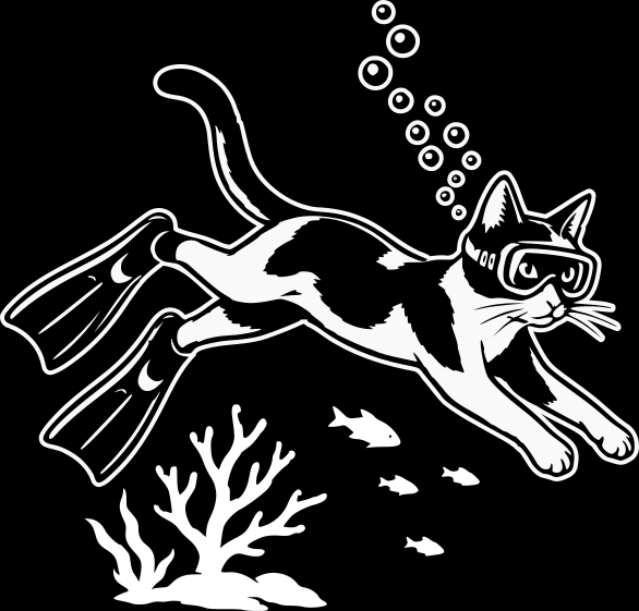 Kočičí freediveři - nažehlovačky na přání
