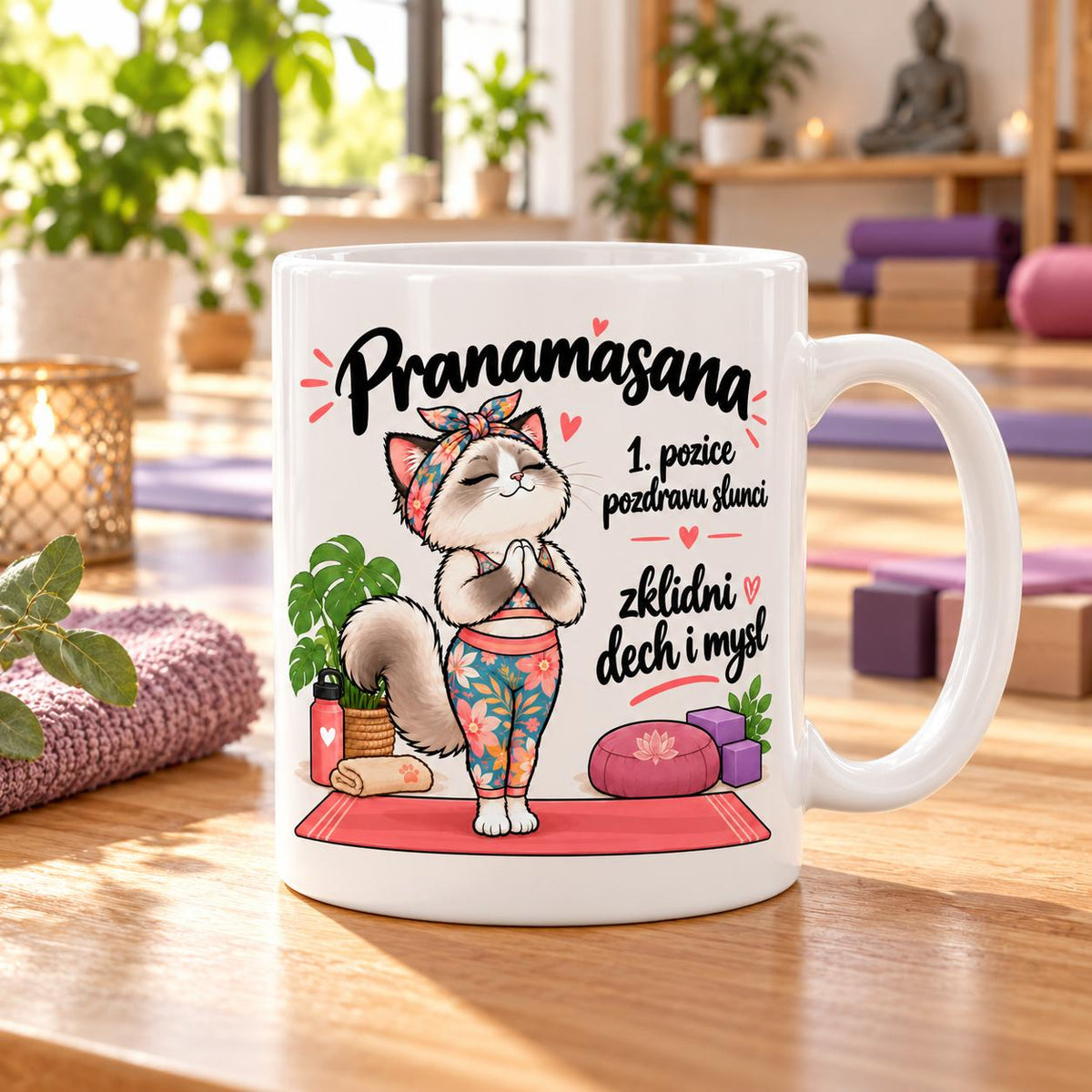 Hrnek jóga pozdrav slunci 1/12  Pranamasana