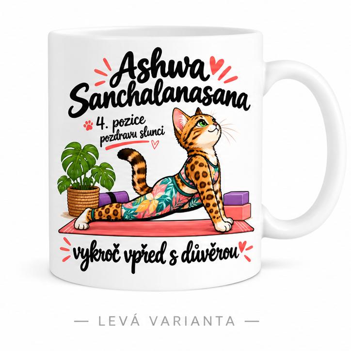 Hrnek jóga pozdrav slunci  4/12 Ashwa Sanchalanasana