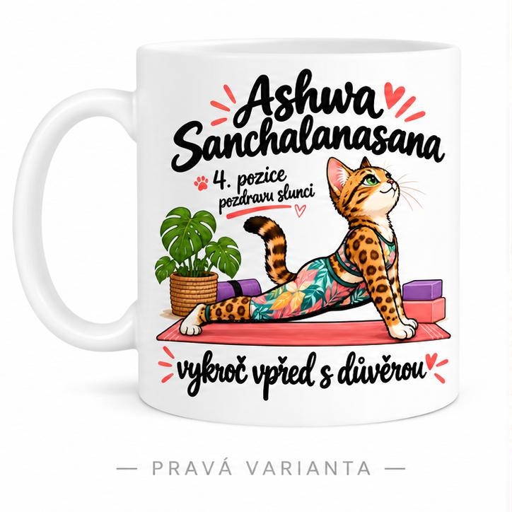 Hrnek jóga pozdrav slunci  4/12 Ashwa Sanchalanasana