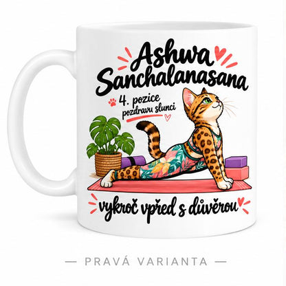 Hrnek jóga pozdrav slunci  4/12 Ashwa Sanchalanasana