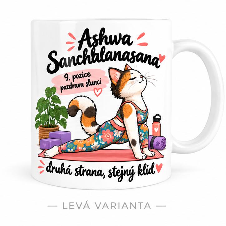 Hrnek jóga pozdrav slunci 9/12 Ashwa Sanchalanasana