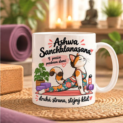 Hrnek jóga pozdrav slunci 9/12 Ashwa Sanchalanasana