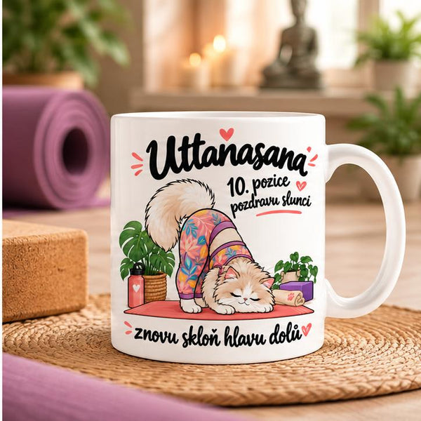 Hrnek jóga pozdrav slunci 10/12 Uttanasana