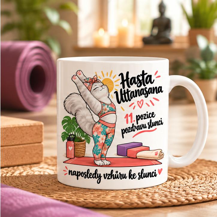 Hrnek jóga pozdrav slunci 11/12 Hasta Uttanasana