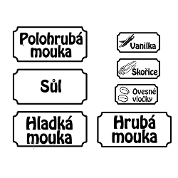 Stylish stickers for spices and kitchen containers