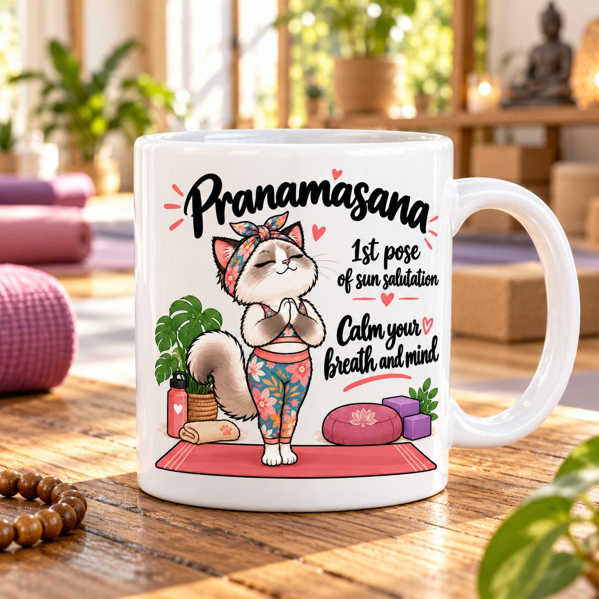 Mug Joga Sun Salutation pose 1/12
