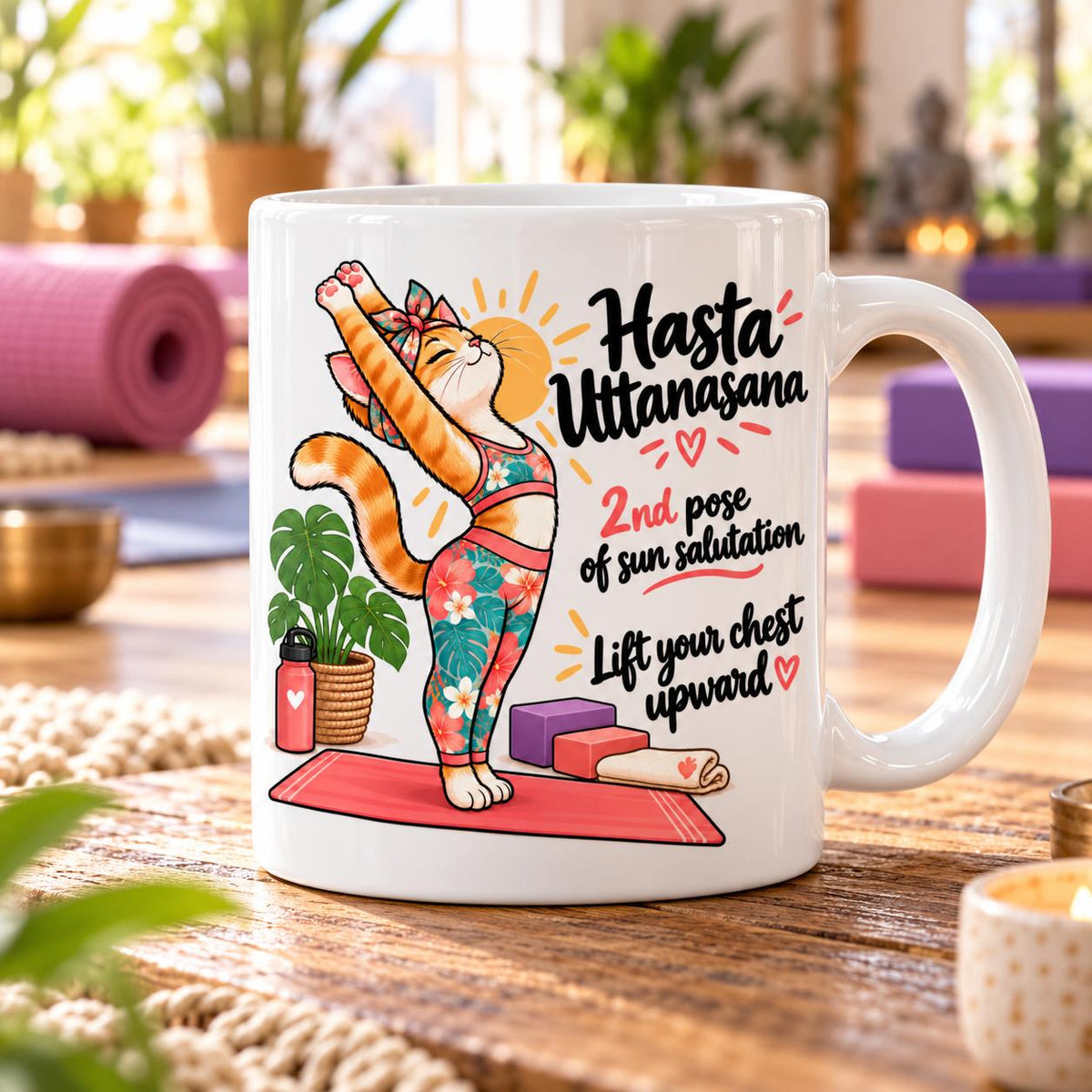 Mug Joga Sun Salutation pose 2/12 Hasta Uttanasana