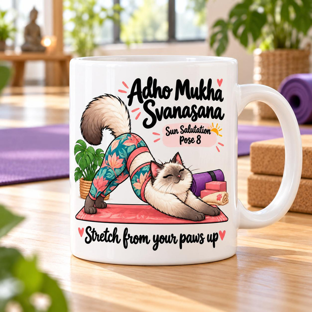 Mug Joga Sun Salutation pose 8/12