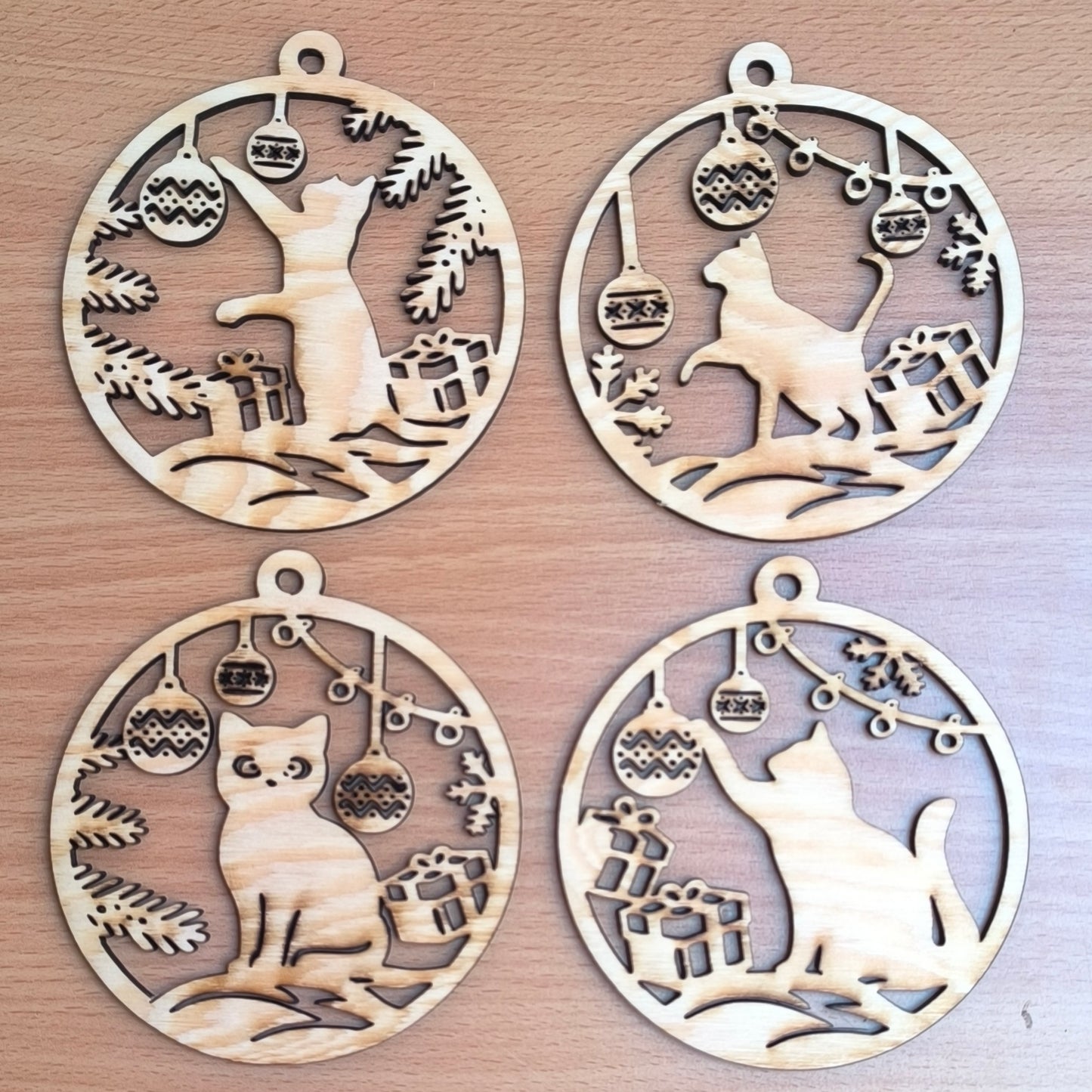 Vánoční ozdoby - kočky (4ks)