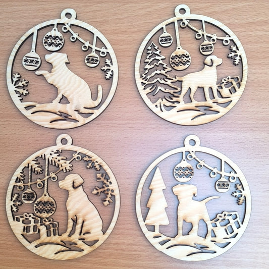 Vánoční ozdoby - psi (4ks)